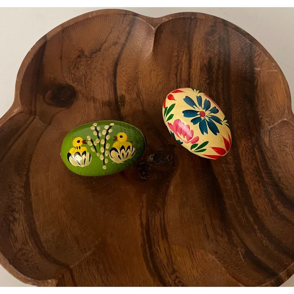 Hand Painted Vintage Easter Eggs Rustic Folk Art Decorative Collectibles - Picture 2 of 4